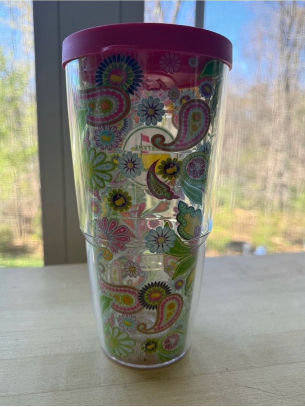 MASTERS Pink-Lid Paisley Floral Tervis Tumbler